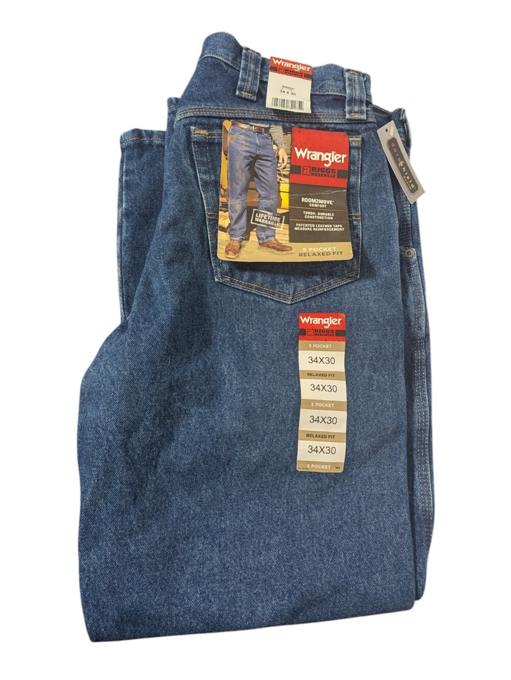 NWT Wrangler Men's Relaxed Fit Rigg Workwear Jeans 34 X 30